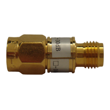 20 dB In-line Fixed Attenuator - SMA Male to SMA Female - 1 Watt Up to 3 GHz
