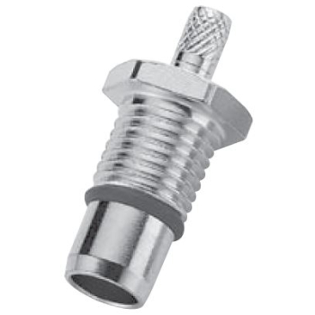 BMA Straight Bulkhead Plug For .100" OD Coax (RG174, RG188, RG316), Crimp Type