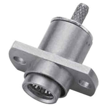 BMA Straight 2 Hole Flange Jack For .100" OD Coax (RG174, RG188, RG316), Crimp Type