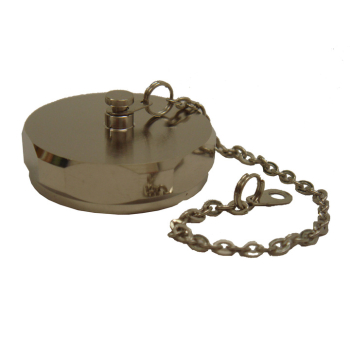 DIN 7/16 Male Dust Cap, Nickel Plated, 100mm Cable Chain, 7mm Eyelet