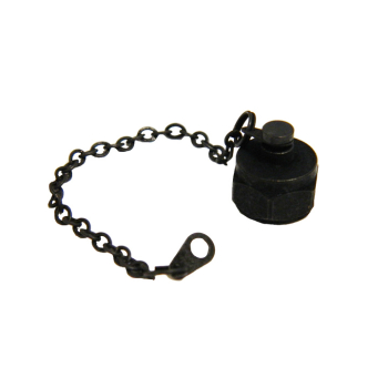 F Male Dust Cap, Lusterless Black, 80mm Cable Chain, 3mm Eyelet