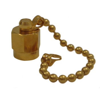 SMA Male Dust Cap, Gold Plated, 70mm Beaded Chain, 3mm Eyelet