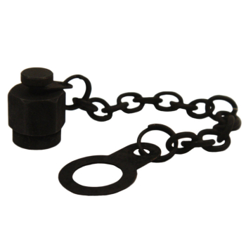 SMA Male Dust Cap, Lusterless Black, 70mm Cable Chain, 7mm Eyelet