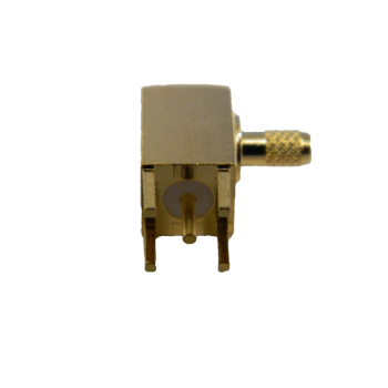 PCB Right Angle Through Hole Terminal For .100" OD Coax (RG174, RG188, RG316)