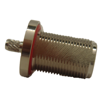 N Straight Rear Mount Bulkhead Jack For .195" OD Coax (e.g. RG58, RG142, RG400)