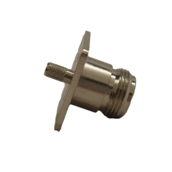 N Straight 4 Hole Flange Jack For .100" OD Coax (RG174, RG188, RG316)