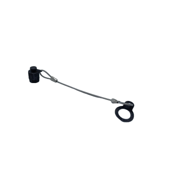 SMA Male Dust Cap, Lusterless Black, 70mm Wire Rope, 7mm Eyelet