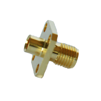 SMA Straight 4 Hole Flange Jack For .141" Semi-Rigid Cables