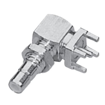SMB Right Angle Bulkhead Jack For PCB Through Hole