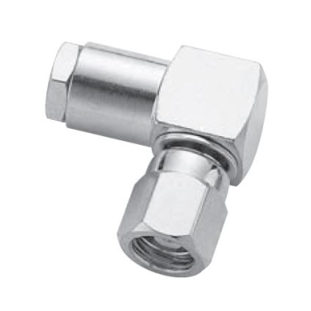 SMC Right Angle Plug For .100" OD Coax (RG174, RG188, RG316) (Clamp)